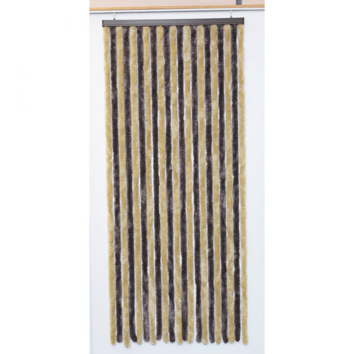 Rideau De Porte 90X210Cm Chenille Bicolore Taupe à Rideau Portiere Chenille