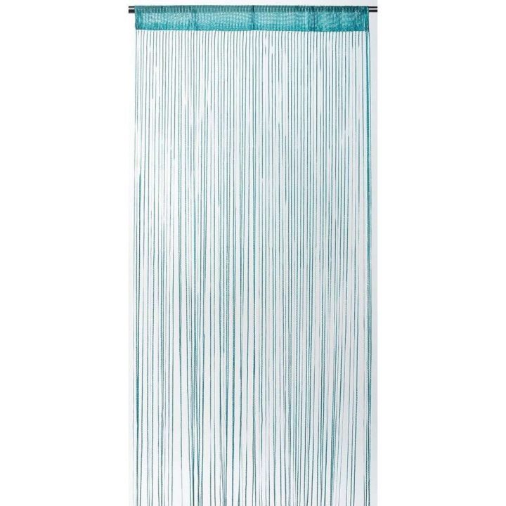 Rideau Fils Uni Brillant – Turquoise – Dimensions : 90X240 pour Rideau Occultant 90X240