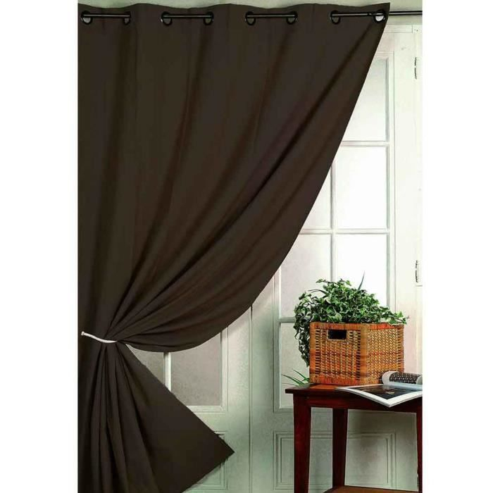 Rideau Isolant Thermique – Chocolat 140 X 260 Cm – 100% intérieur Rideau Thermique Pas Cher