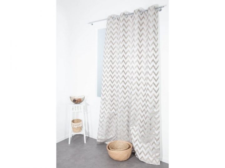 Rideau Jacquard 140 X 250 Cm À Oeillets Style Scandinave pour Rideau Motif Scandinave