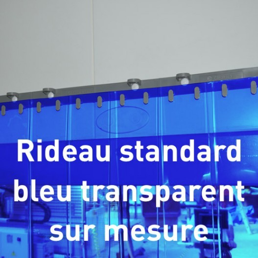 Rideau Lanière Pvc Standard Bleu Transparent Sur Mesure concernant Rideau Laniere Pvc Souple