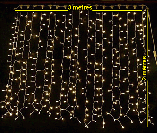 Rideau Lumineux 600 Led Blanc Chaud – France Artifices destiné Rideau Noel Exterieur