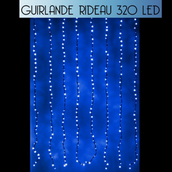 Rideau Lumineux De Noel 320 Led Bleueffet Goutte D'Eau dedans Rideau Lumineux Led Mariage