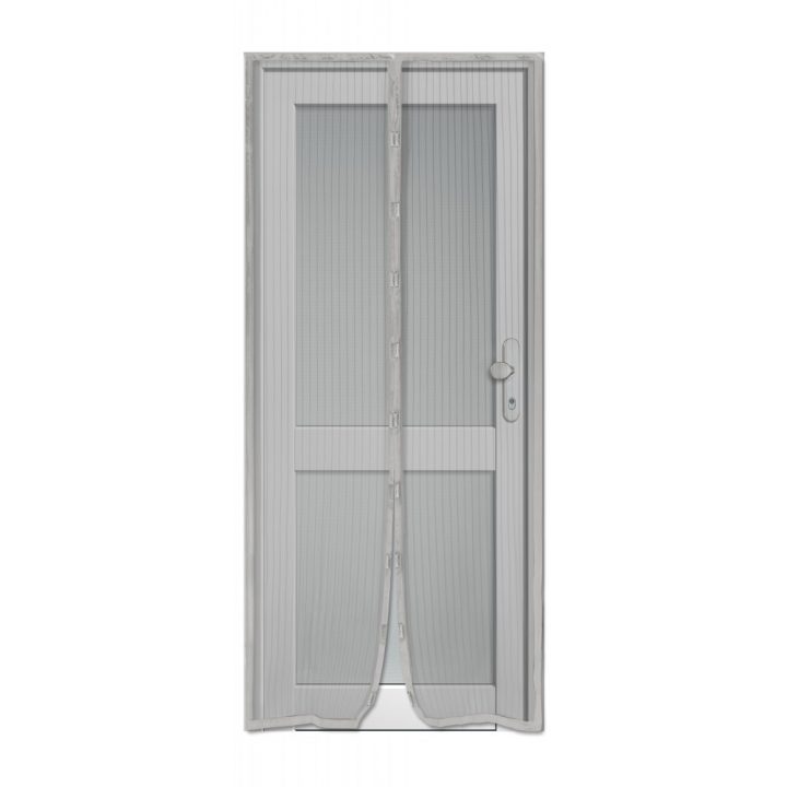 Rideau Moustiquaire De Porte Aimanté 100X220 – Gris dedans Rideau Moustiquaire Porte Fenetre