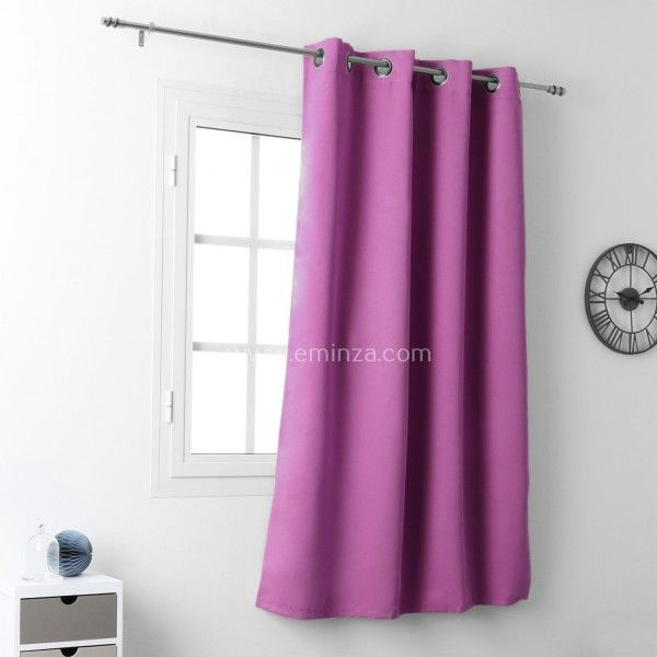 Rideau Occultant (135 X H180 Cm) Notte Rose Fuchsia avec Rideau Occultant Rose Clair