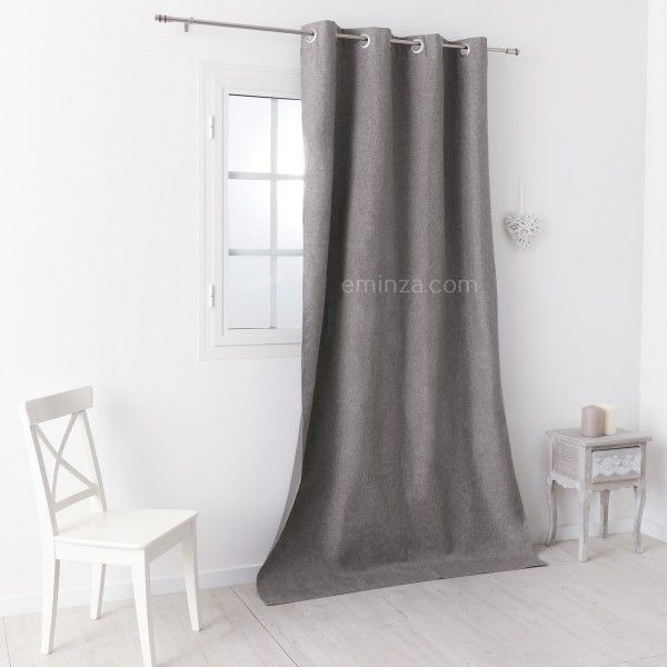 Rideau Occultant (140 X 260 Cm) Faux Uni Taupe – Rideau dedans Rideau Occultant Taupe