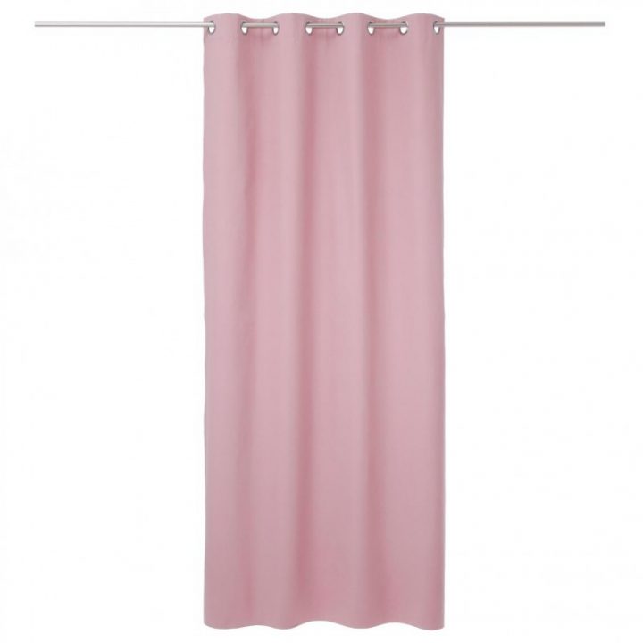 Rideau Occultant "Coton" 140X260Cm Rose dedans Rideau Occultant Rose