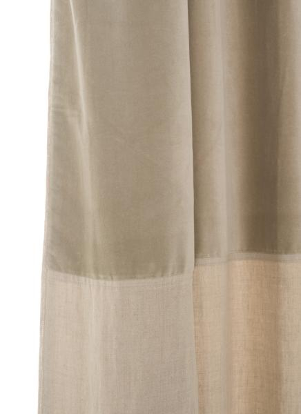 Rideau Occultant En Velours De Coton Et Lin Duo Coloris Beige destiné Rideau Velours Beige