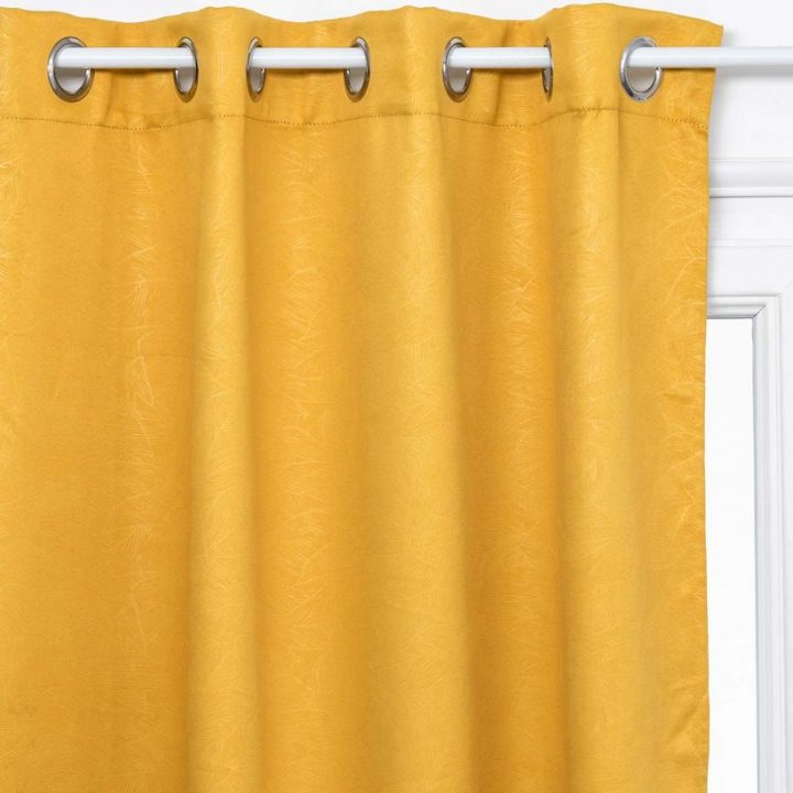 Rideau Occultant Jaune Feuille Tonaladad 140X260 Cm | Kalico encequiconcerne Rideau Jaune Moutarde