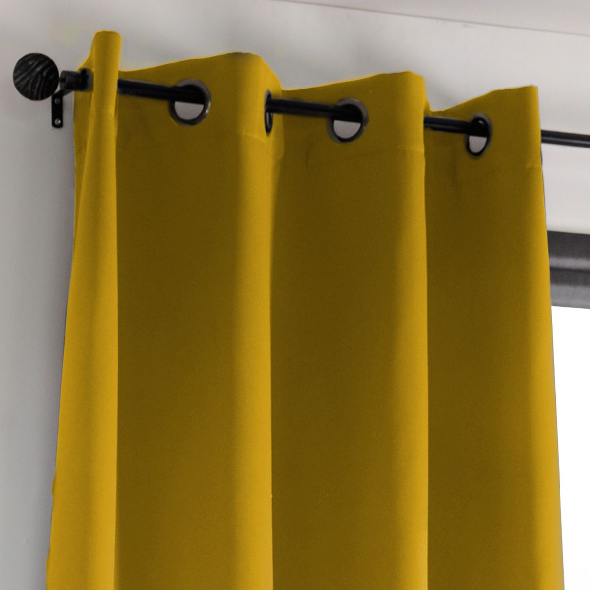 Rideau Occultant Jaune Moutarde Leridad 135X250 Cm | Kalico tout Rideau Jaune Moutarde