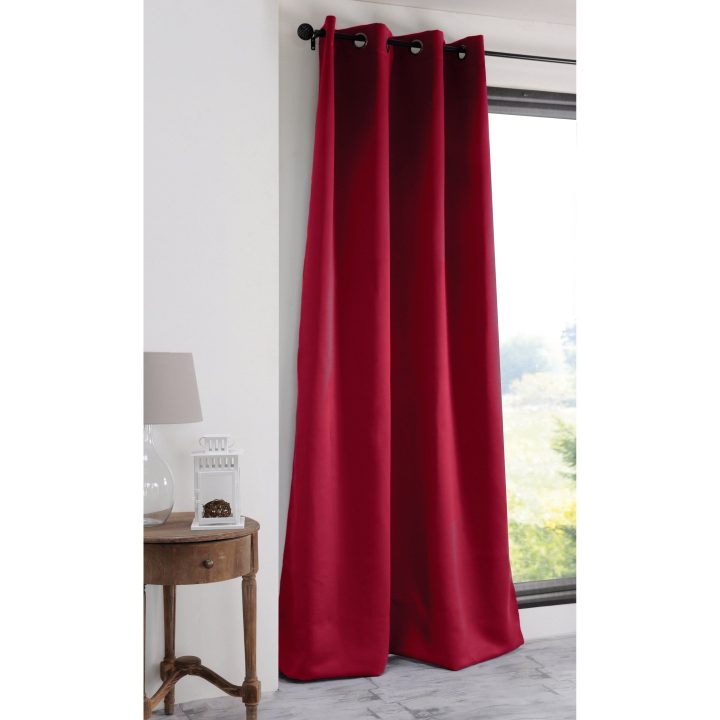 Rideau Occultant, Notté Rouge L.135 X H.250 Cm | Rideau à Rideaux Anti Froid