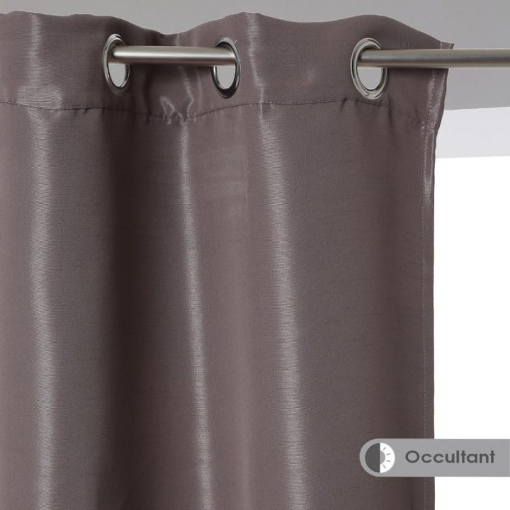 Rideau Occultant "Satin" 140X260Cm Taupe avec Rideau Occultant Taupe