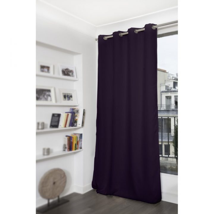 Rideau Occultant Uni Violet Aubergine – Rideaux Moondream dedans Rideau Occultant Violet