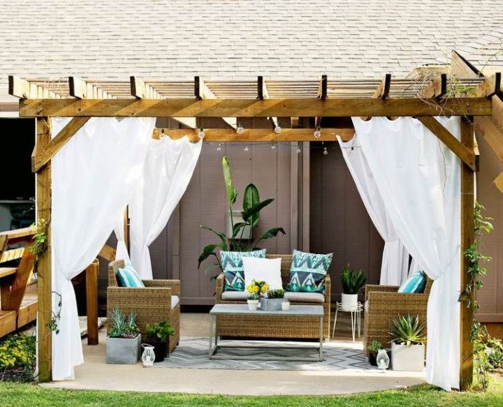 Rideau Pergola Exterieur – Tout Le Matériel Pour Son Jardin tout Rideau Pour Pergola Exterieur