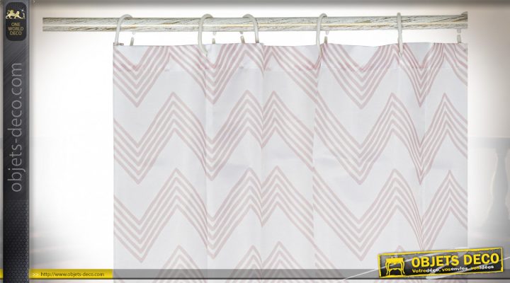 Rideau Polyester 180X200 Zigzag Vieux Rose à Rideau Vieux Rose