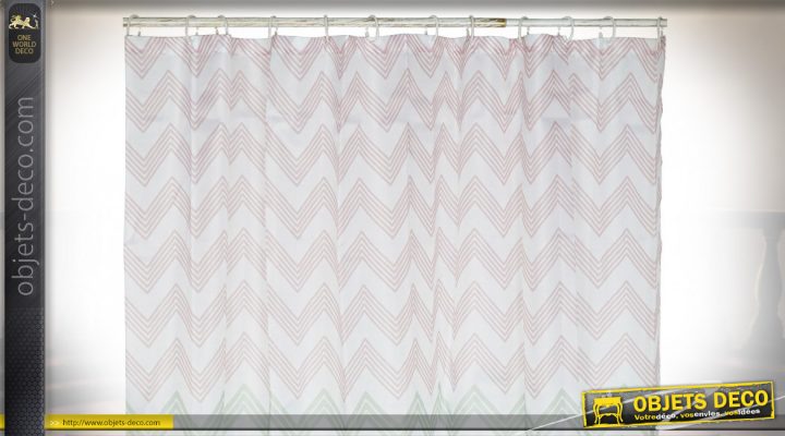 Rideau Polyester 180X200 Zigzag Vieux Rose serapportantà Rideau Vieux Rose