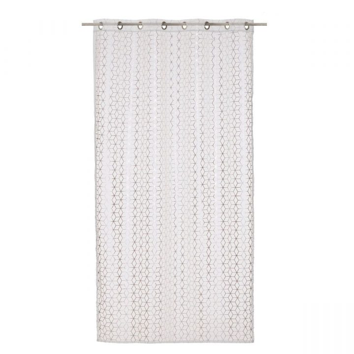 Rideau Scandinave Argent Blanc Varadero 135X240 Cm | Kalico à Rideau Motif Scandinave