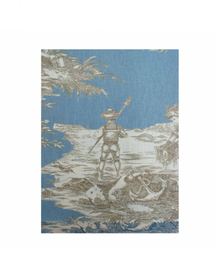 Rideau Sur Mesure Toile De Jouy Bleu Acier Tissu Histoire concernant Rideau De Douche Toile De Jouy