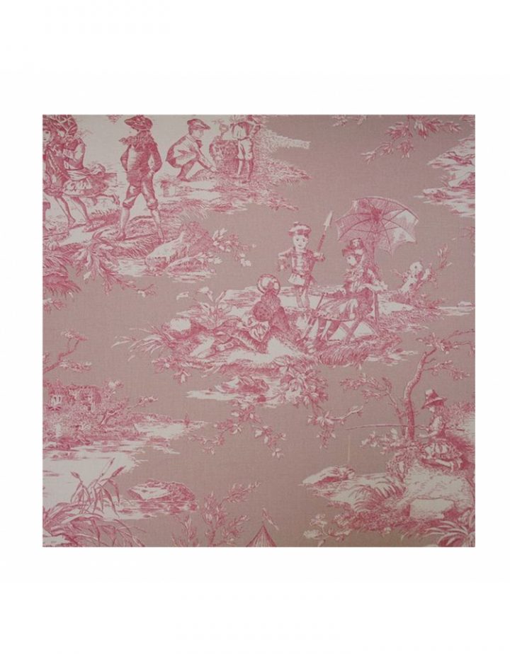 Rideau Sur Mesure Toile De Jouy Rose Tissu Histoire D'Eau destiné Rideau De Douche Toile De Jouy