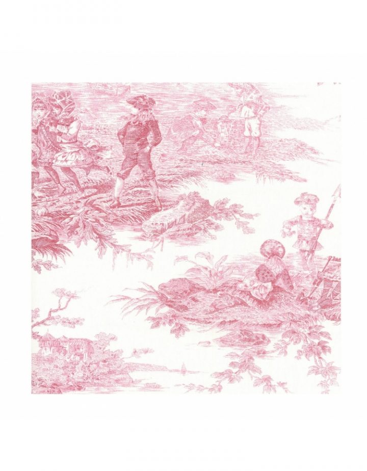 Rideau Sur Mesure Toile De Jouy Rose Tissu Histoire D'Eau encequiconcerne Rideau De Douche Toile De Jouy