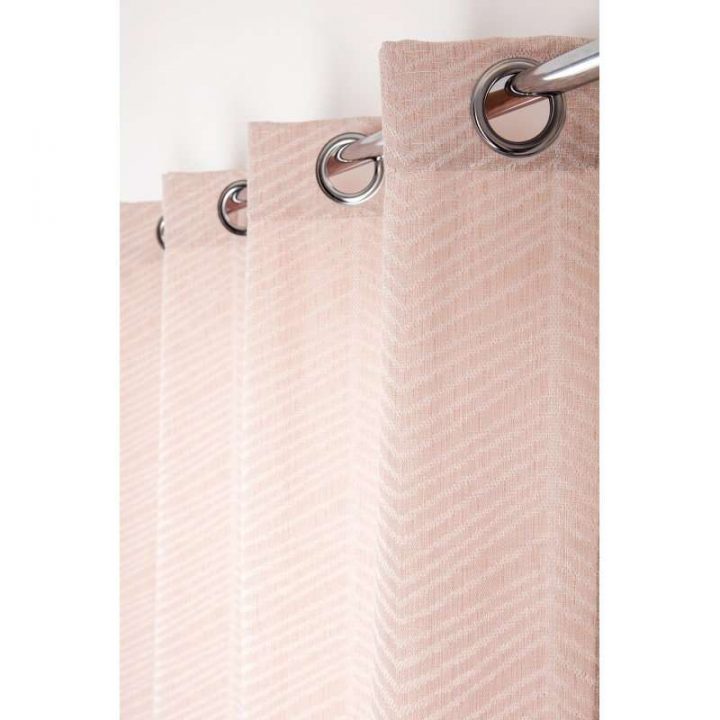 Rideau Tamisant 140 X 240 Cm Jacquard Motifs Chevrons Rose dedans Rideau Occultant Rose Clair