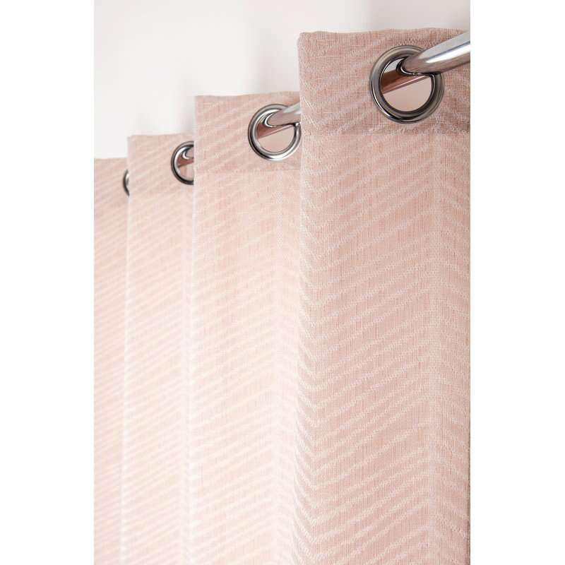 Rideau Tamisant 140 X 240 Cm Jacquard Motifs Chevrons Rose dedans Rideau Occultant Rose Clair