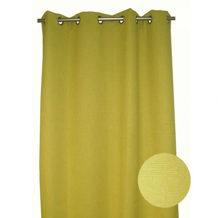 Rideau Tamisant, Bee Vert Anis L.140 X H.250 Cm | Vert encequiconcerne Rideau Vert Anis