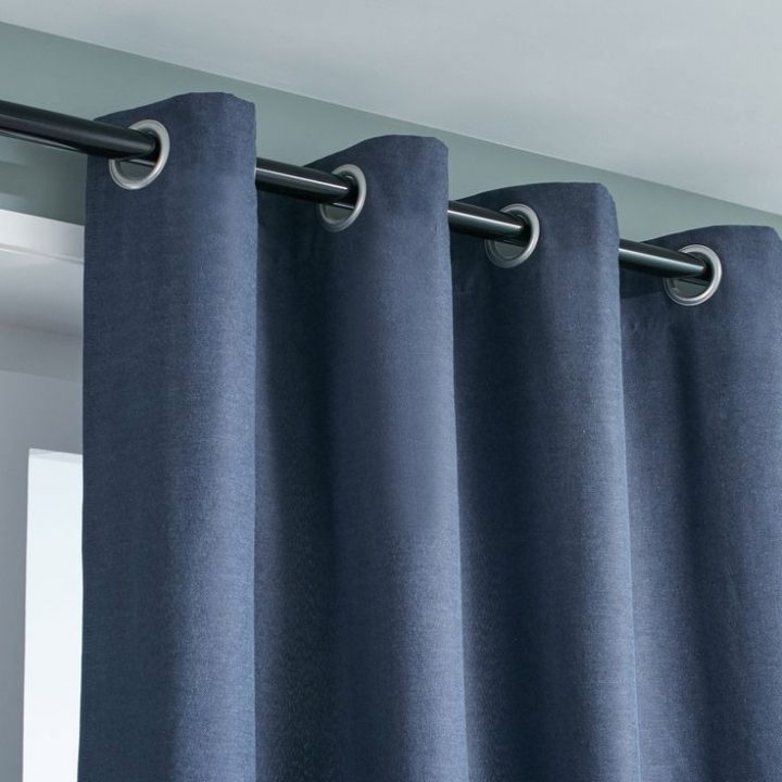 Rideau Tamisant, Indigo Bleu L.135 X H.250 Cm | Rideaux à Rideau De Douche Longueur 250 Cm