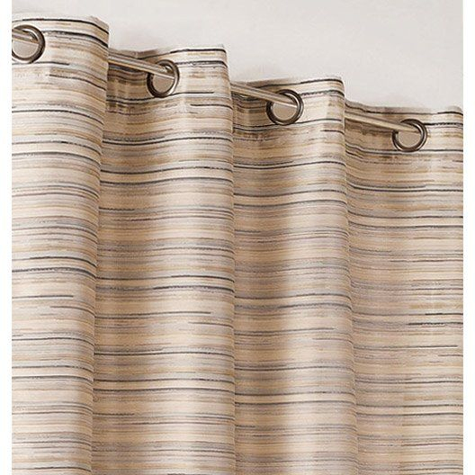 Rideau Tamisant, Japon Beige Irisé L.145 X H.250 Cm (Avec intérieur Rideau De Douche Longueur 250 Cm