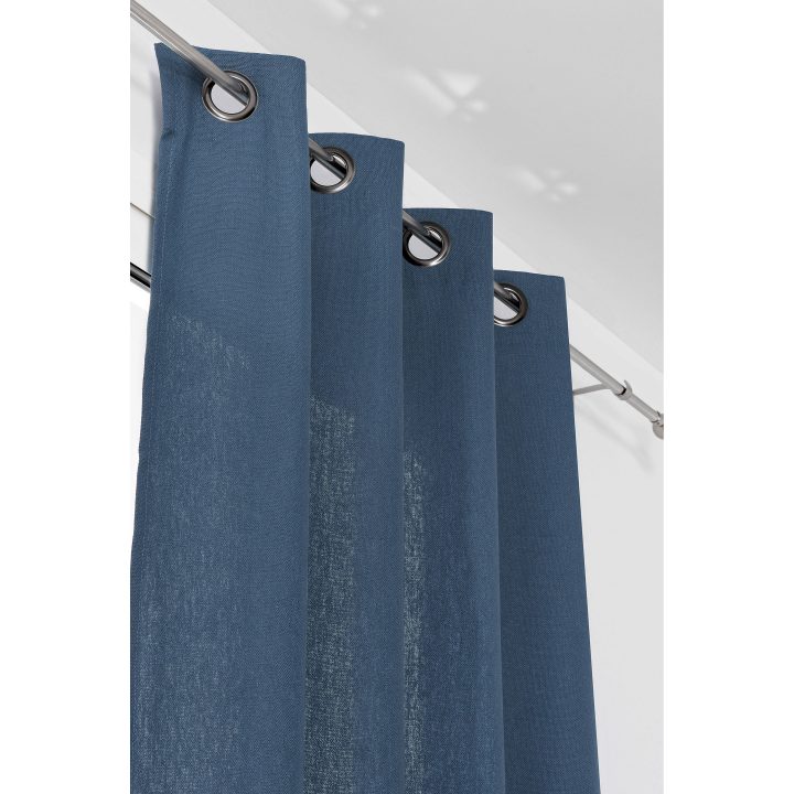 Rideau Tamisant, Lin, Linda Bleu Jeans L.135 X H.260 Cm dedans Rideau Linder