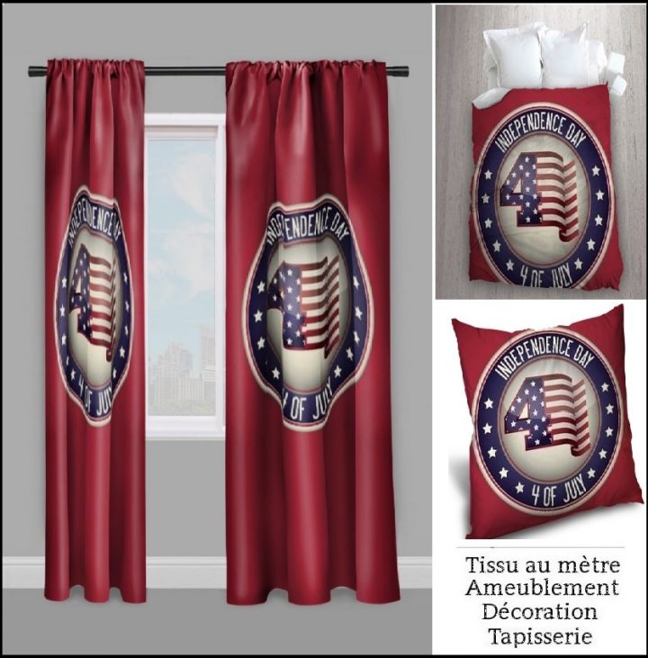 Rideau Tissu Motif Drapeau Usa – Rideaux Et Tissus Ameublement à Rideau Usa