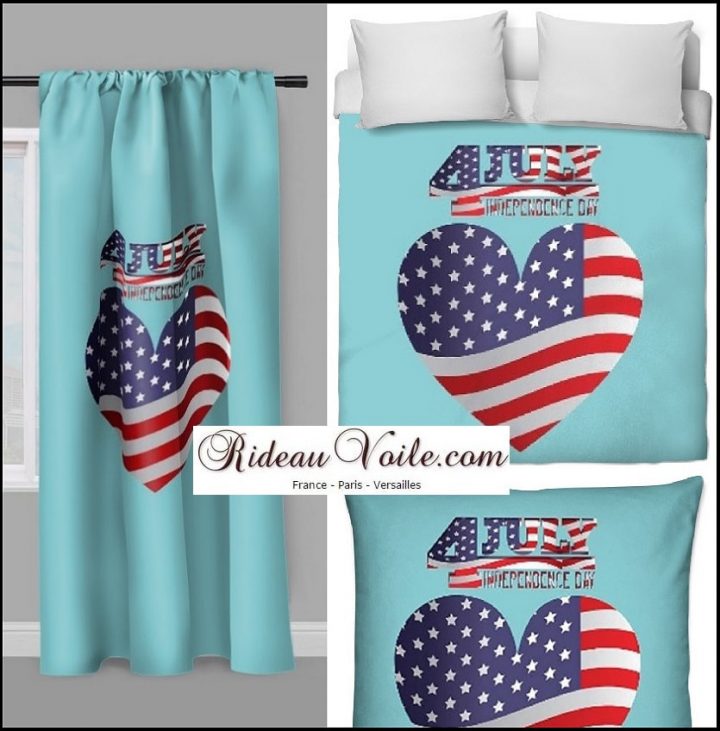 Rideau Tissu Motif Drapeau Usa – Rideaux Et Tissus Ameublement dedans Rideau Usa