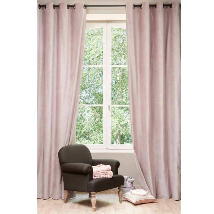 Rideau Velours Rose Perle | Rideaux, Rideaux Velour concernant Rideau Rose Et Gris