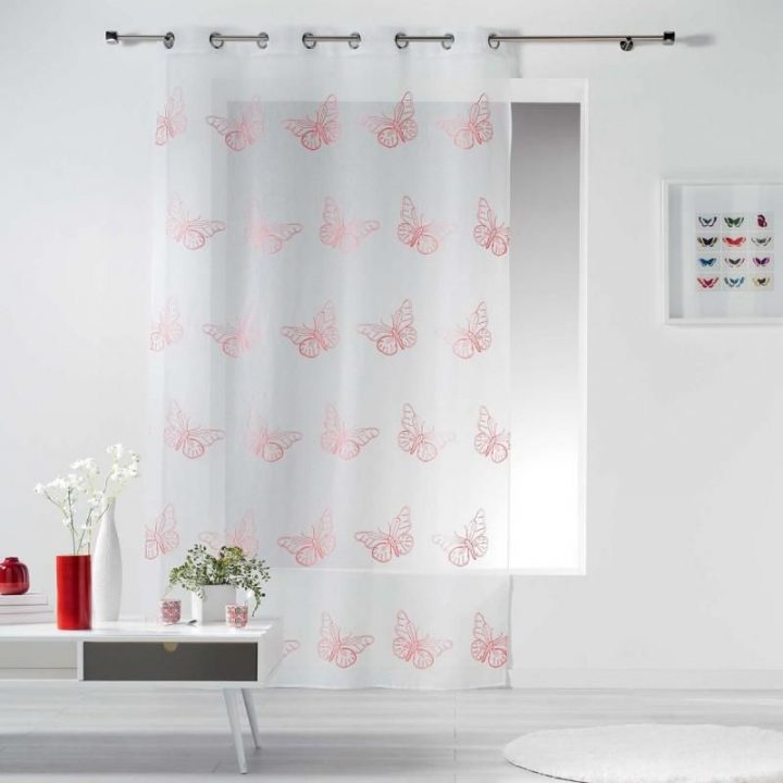 Rideau Voilage Papillona 140X240Cm Corail – Paris Prix serapportantà Rideaux Couleur Corail