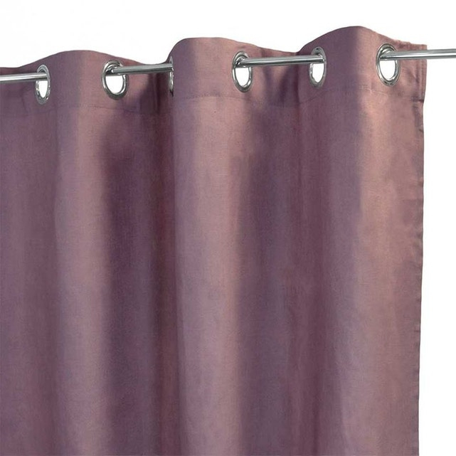 Rideau Xxl 100% Lin Glacé Prune Home Maison | La Redoute serapportantà Rideau Lin Prune