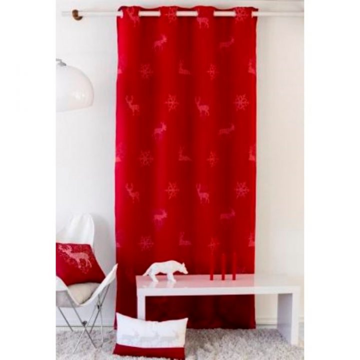 Rideaux Occultant Montagne Forest Rouge 135 X 240 Cm intérieur Rideau Occultant Rouge