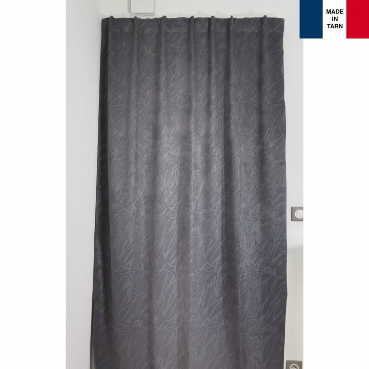 Rideaux Ruflette Isolant Silia Gris Anthracite Pour encequiconcerne Rideaux Voilage Ruflette