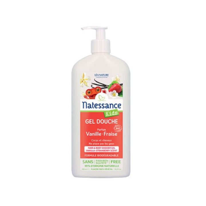 Schampooing Douche Natessance Bio Vanille Fraise intérieur Fraise De Douche