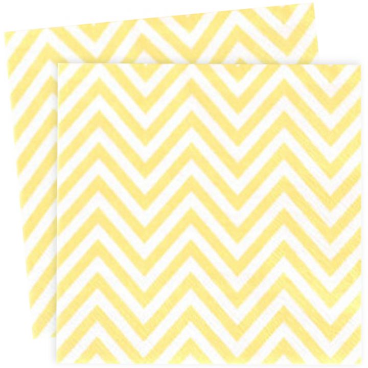 Serviettes En Papier Chevron Jaune (X20) | Hollyparty avec Chemin De Table Chevron Jaune