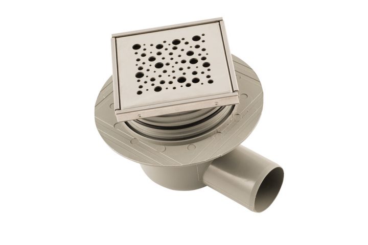 Siphon Bonde Douche Italienne 100 X 100 Mm Horizontal concernant Siphon Douche Italienne Inox