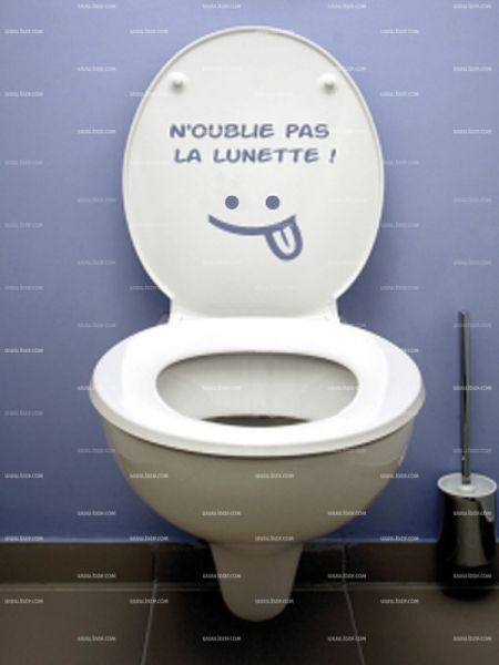 Stickers Wc N'Oublie Pas La Lunette pour Lunettes De Toilettes