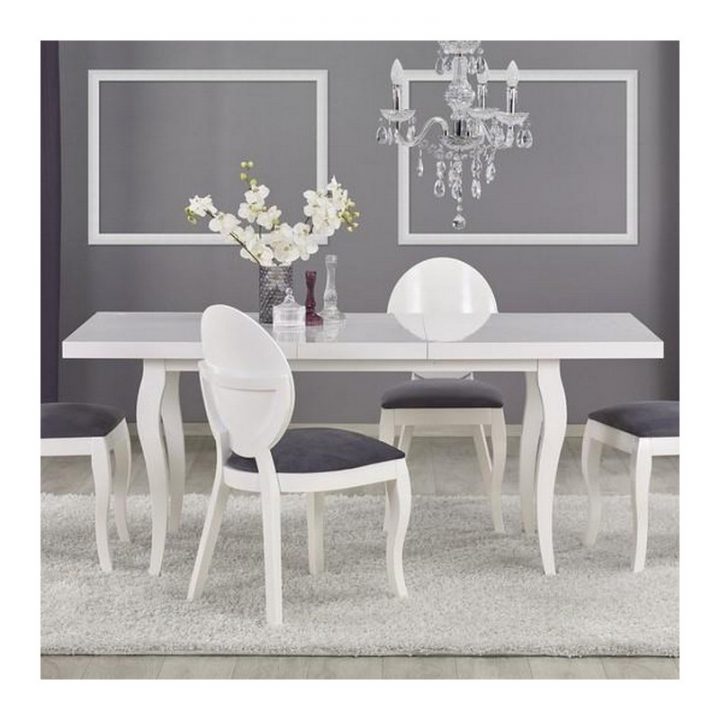 Table A Manger Blanche Baroque 140X80 Avec Rallonge dedans Table Salle A Manger Avec Rallonge Ikea