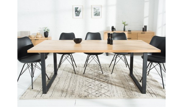 Table À Manger Bois Et Métal Noir / 200 Cm Pour Salle À Manger encequiconcerne Table Salle A Manger Bois Clair