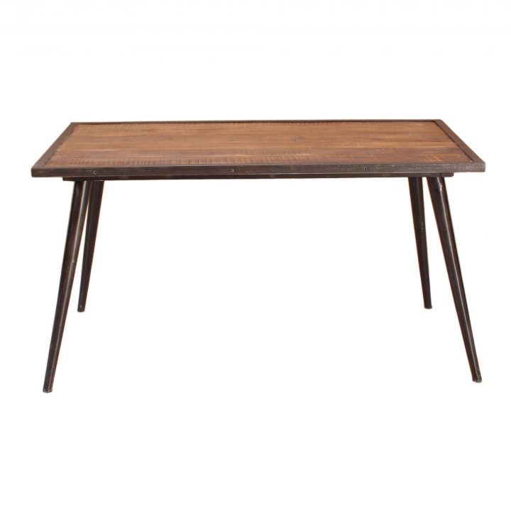 Table De Salle À Manger Industrielle 180X90 Cm En Bois De tout Table Salle A Manger Bois Et Fer