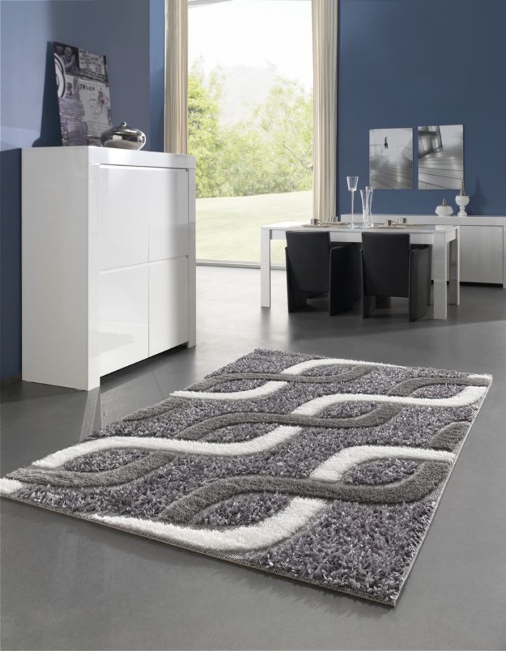 Tapis Moderne Pour Salon Shaggy Gris Kolyos pour Rideaux Pour Salon Pas Cher