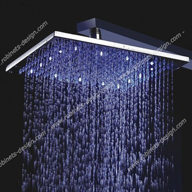 Tête De Douche Lumineuse Led Carré – 30 Cm destiné Colonne De Douche Lumineuse A Led