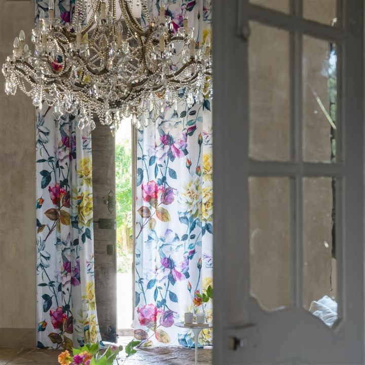 Tissu D'Ameublement – Couture Rose – Designers Guild destiné Rideaux Imprimés Fleurs