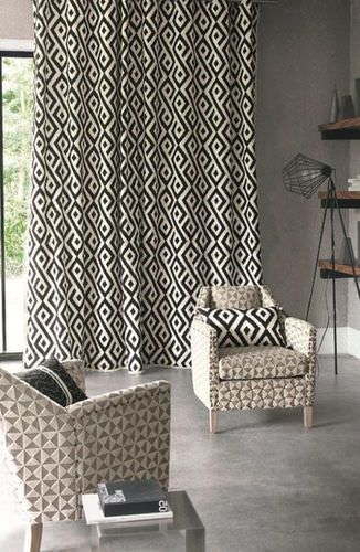 Tissu Pour Rideaux / À Motif Théorème : Cayley Casamance dedans Rideau Motif Graphique