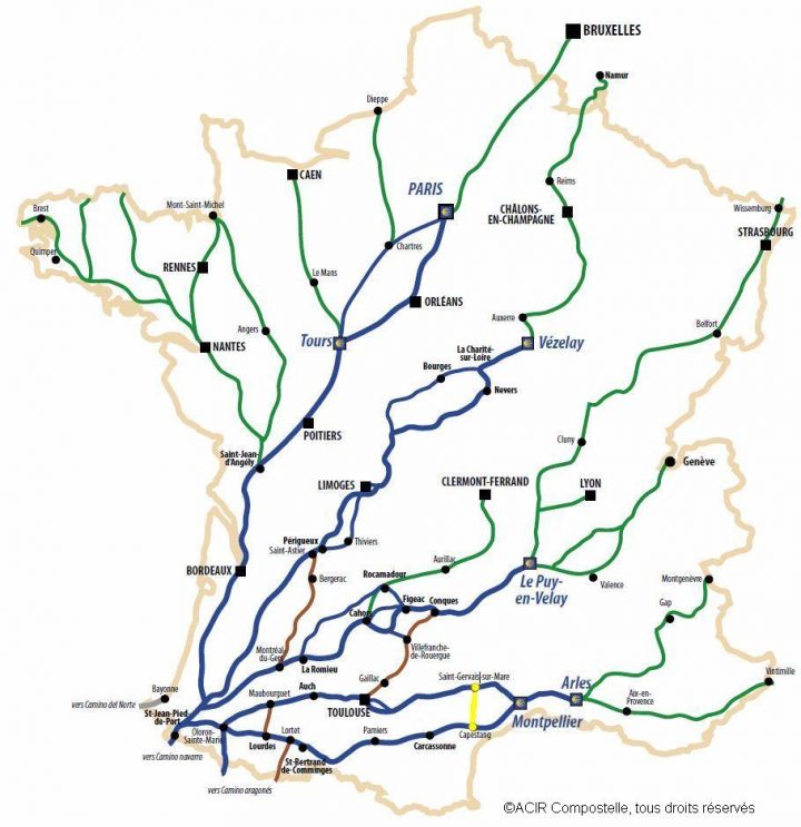 Tourisme Minervois-Caroux – Les Chemins De St-Jacques-De avec Chemin Saint Jacques De Compostelle Carte