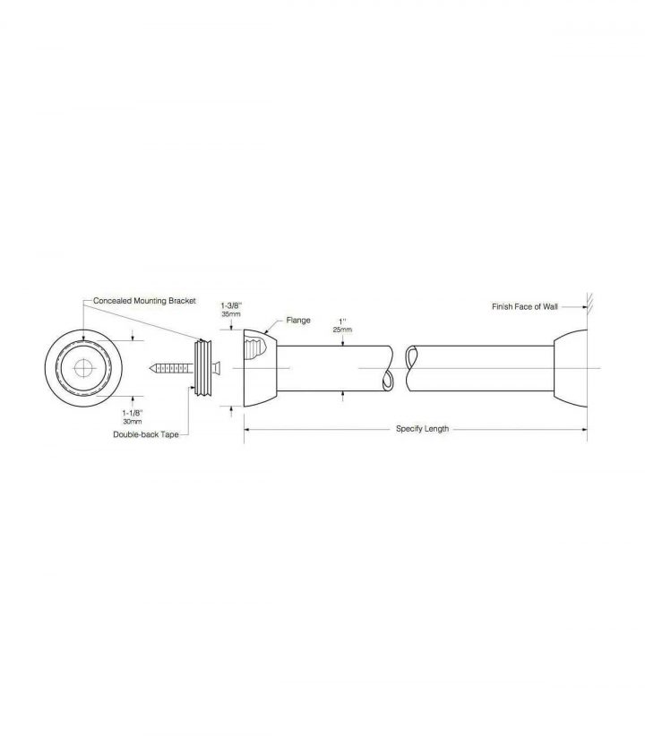 Tringle À Rideau De Douche À Fixations Cachées encequiconcerne Tringle A Rideau Inox